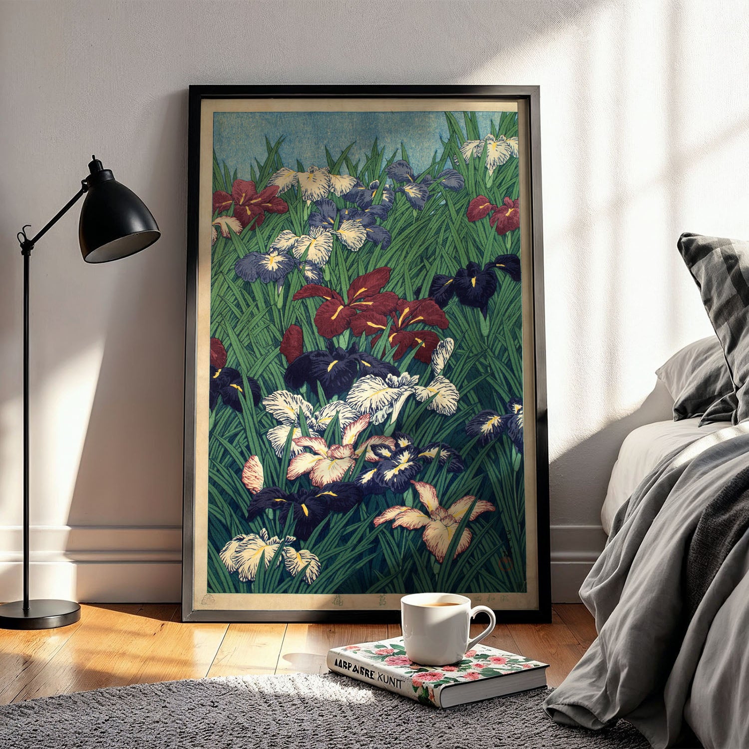 Flex Designs Poster Irises Flowers by Kawase Hasui 11 x 17" Home Goods - Artist Artwork  Poster