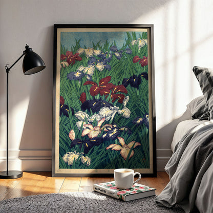 Flex Designs Poster Irises Flowers by Kawase Hasui 11 x 17" Home Goods - Artist Artwork  Poster