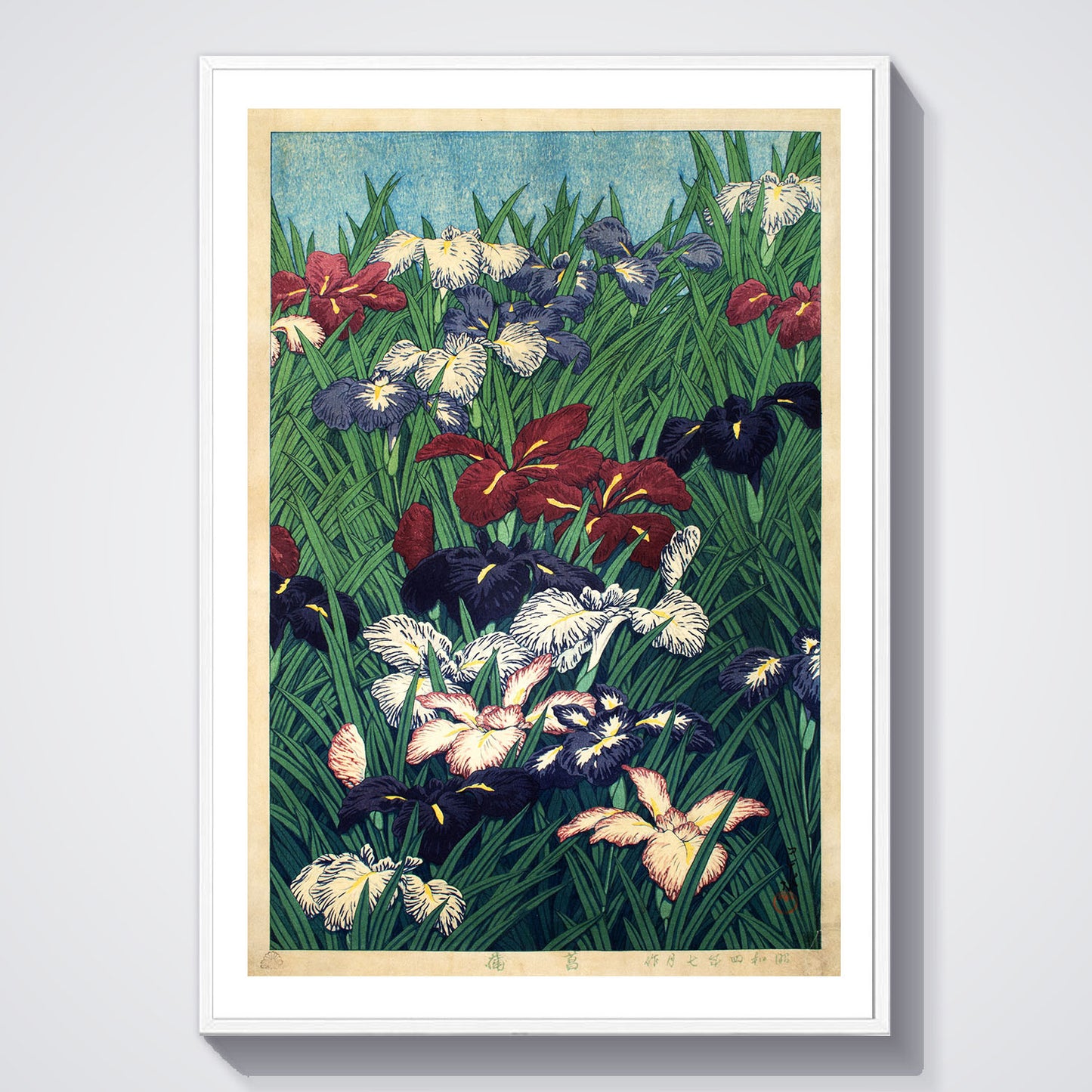 Flex Designs Poster Irises Flowers by Kawase Hasui 5 x 7" Home Goods - Artist Artwork  Poster