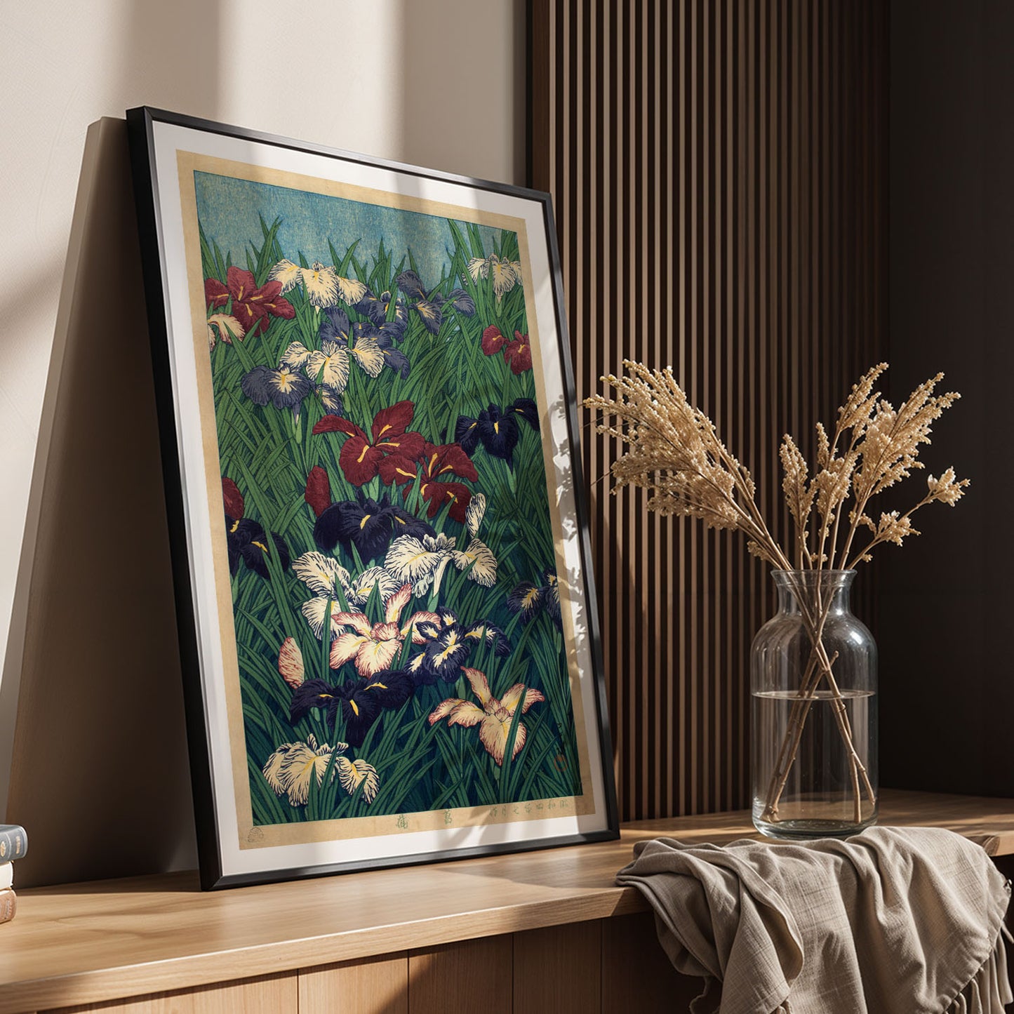 Flex Designs Poster Irises Flowers by Kawase Hasui 11 x 17" Home Goods - Artist Artwork  Poster