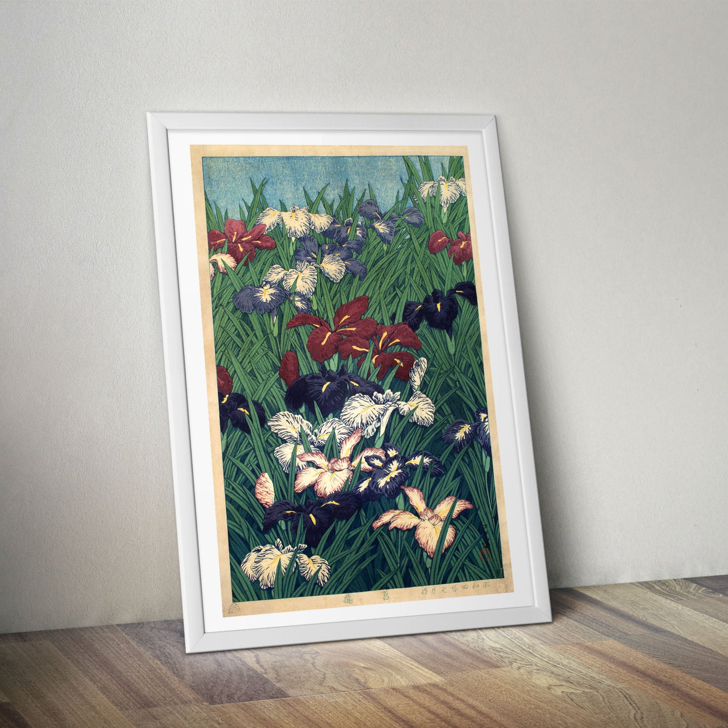 Flex Designs Poster Irises Flowers by Kawase Hasui 5 x 7" Home Goods - Artist Artwork  Poster