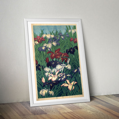 Flex Designs Poster Irises Flowers by Kawase Hasui 5 x 7" Home Goods - Artist Artwork  Poster