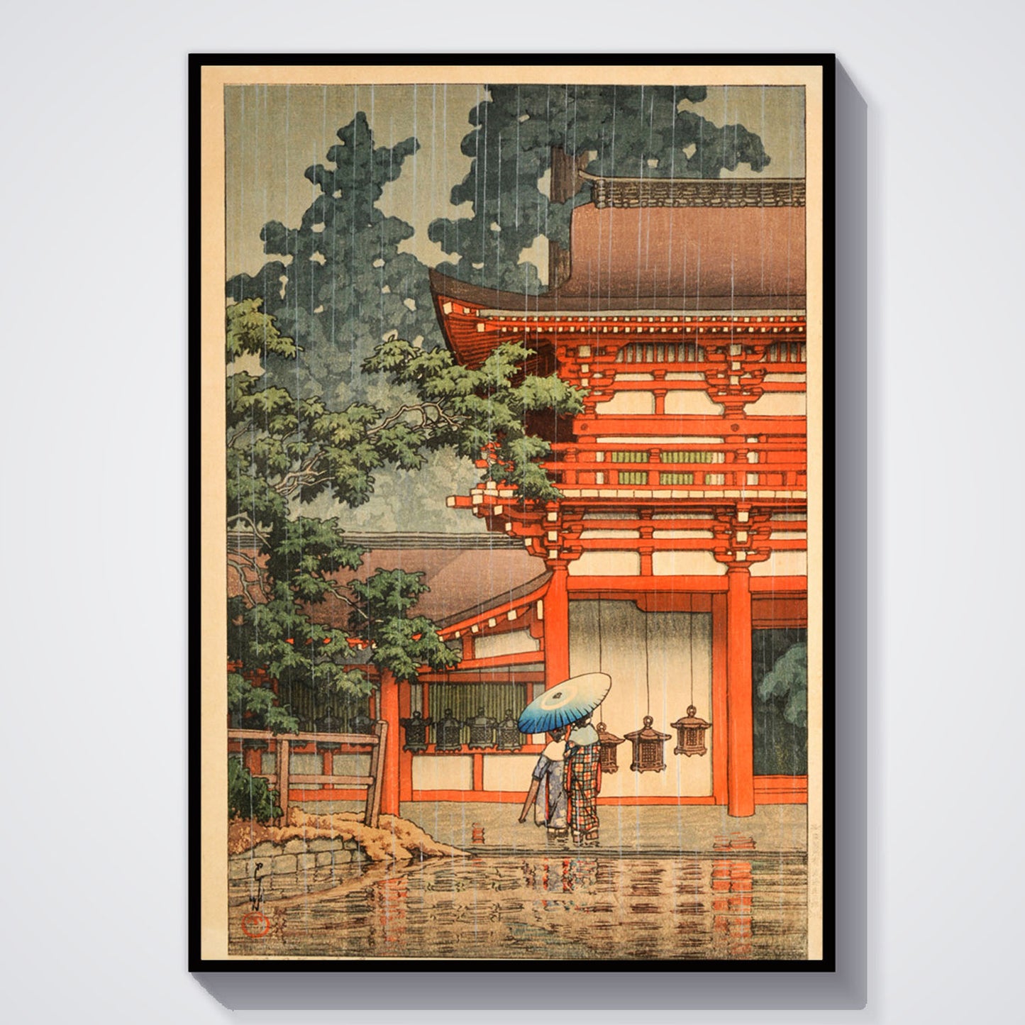 Flex Designs Poster Kasuga Shrine in Nara by Kawase Hasui 11 x 17" Home Goods - Artist Artwork  Poster