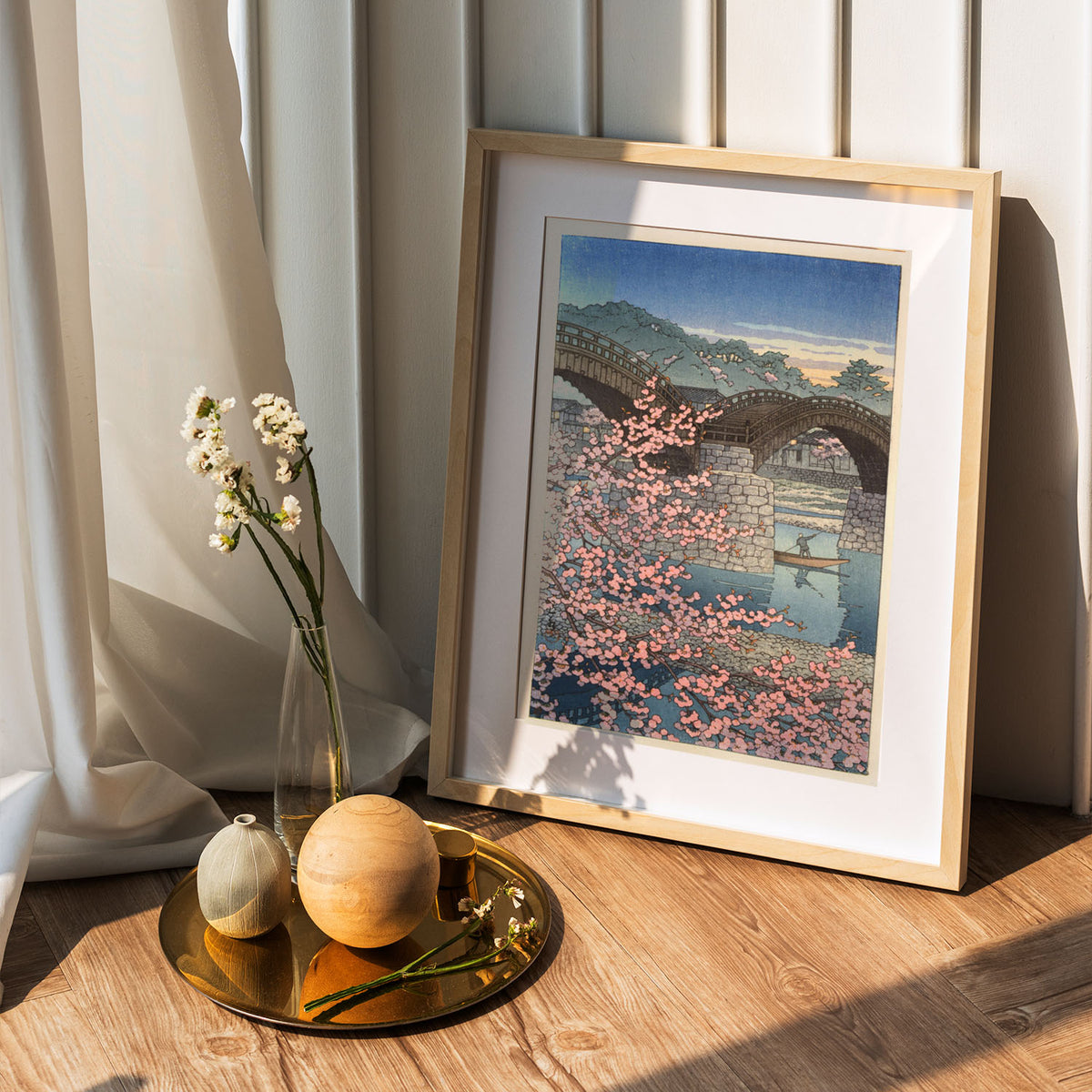Flex Designs Poster Kintai Bridge Spring by Kawase Hasui 5 x 7" Home Goods - Artist Artwork  Poster