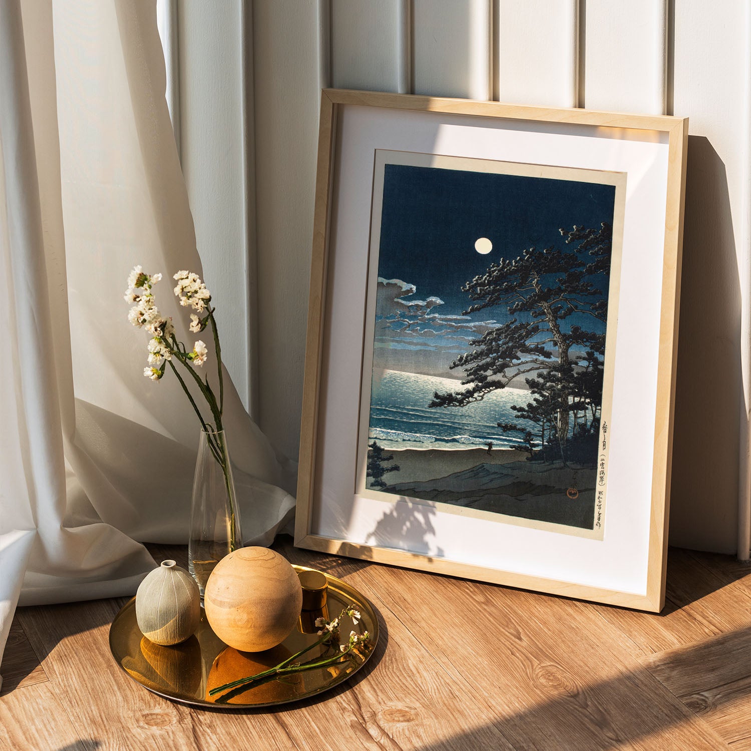 Flex Designs Poster Spring Moon at Ninomiya Beach by Kawase Hasui 5 x 7" Home Goods - Artist Artwork  Poster