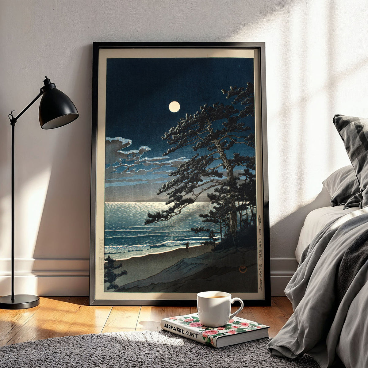 Flex Designs Poster Spring Moon at Ninomiya Beach by Kawase Hasui 11 x 17" Home Goods - Artist Artwork  Poster