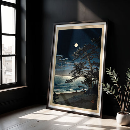 Flex Designs Poster Spring Moon at Ninomiya Beach by Kawase Hasui 5 x 7" Home Goods - Artist Artwork  Poster
