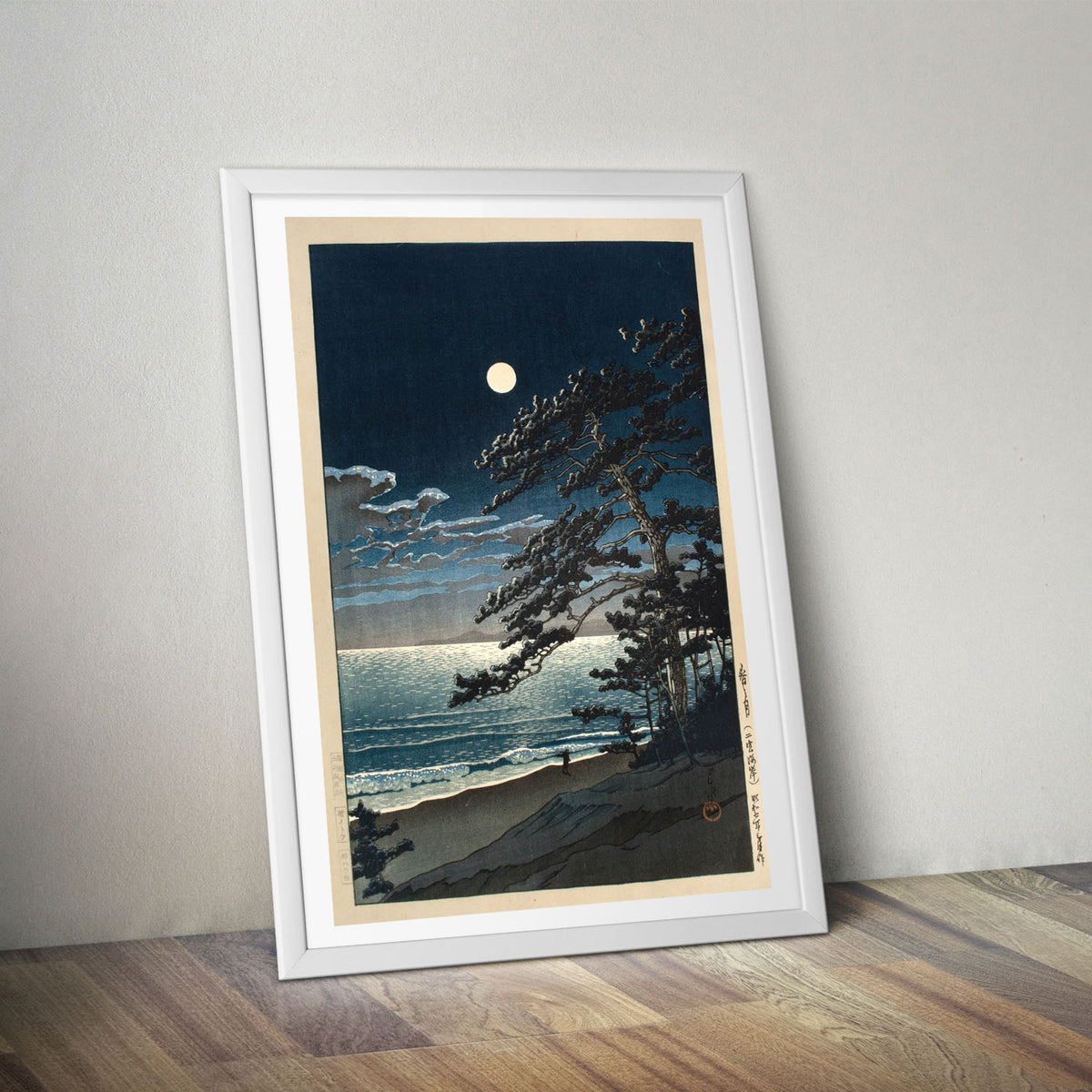 Flex Designs Poster Spring Moon at Ninomiya Beach by Kawase Hasui 5 x 7" Home Goods - Artist Artwork  Poster