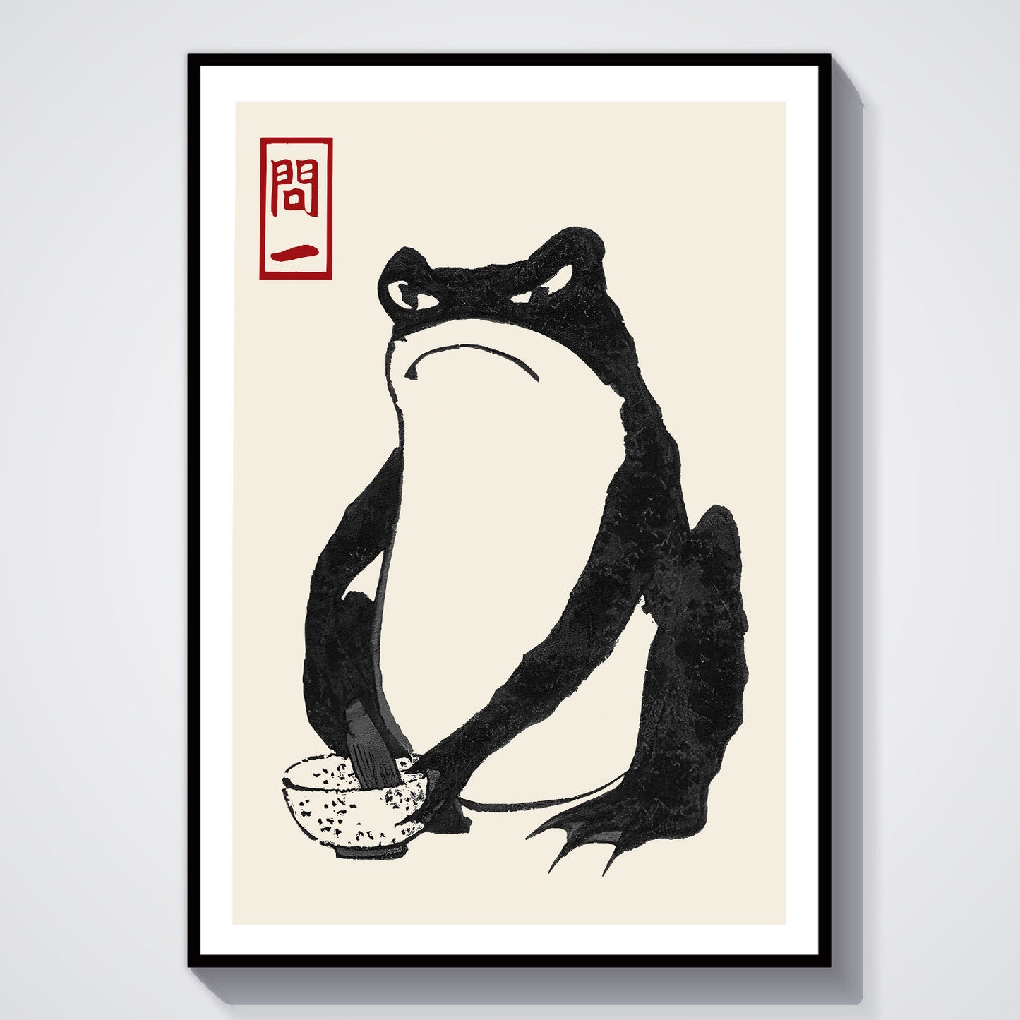 Flex Designs Poster Matsumoto Hoji's Frog Grumpy 5 x 7" Home Goods - Artist Artwork  Poster