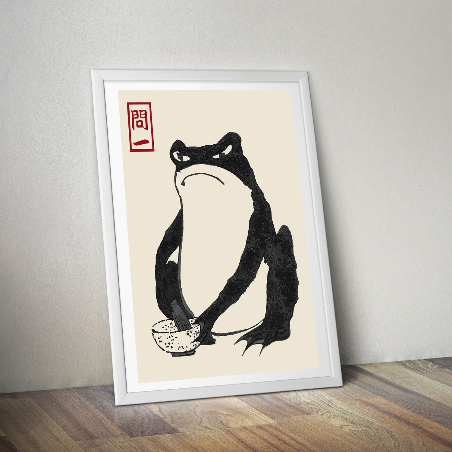 Flex Designs Poster Matsumoto Hoji's Frog Grumpy 5 x 7" Home Goods - Artist Artwork  Poster