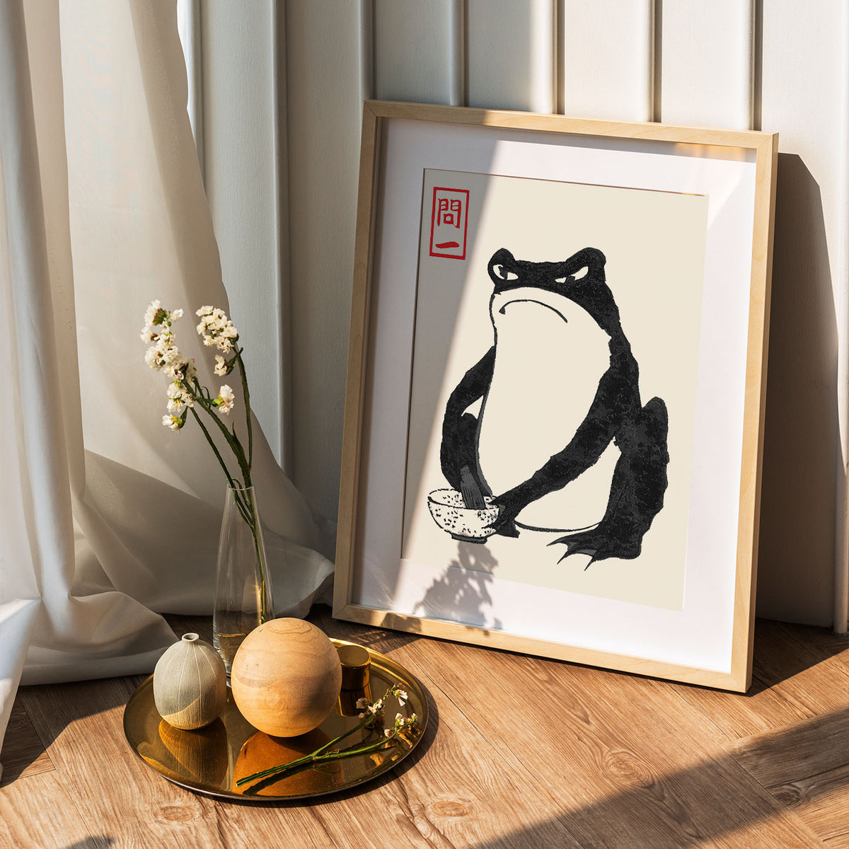 Flex Designs Poster Matsumoto Hoji's Frog Grumpy 5 x 7" Home Goods - Artist Artwork  Poster