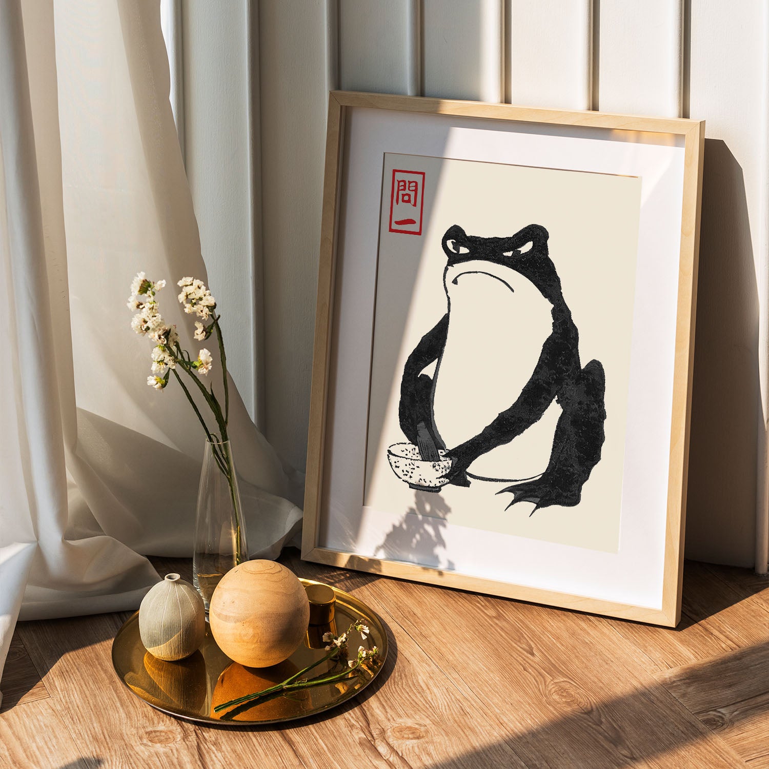 Flex Designs Poster Matsumoto Hoji's Frog Grumpy 5 x 7" Home Goods - Artist Artwork  Poster