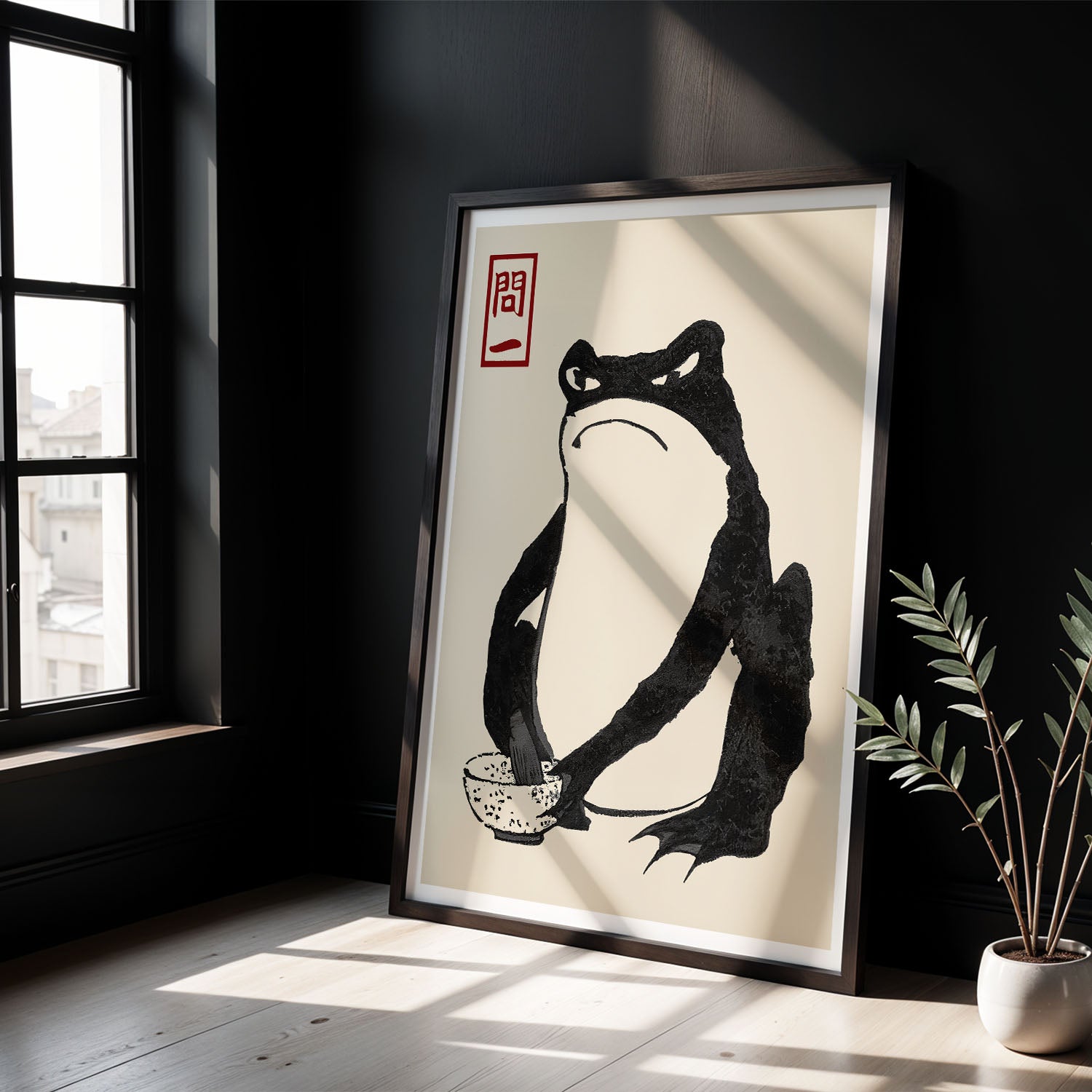Flex Designs Poster Matsumoto Hoji's Frog Grumpy 5 x 7" Home Goods - Artist Artwork  Poster