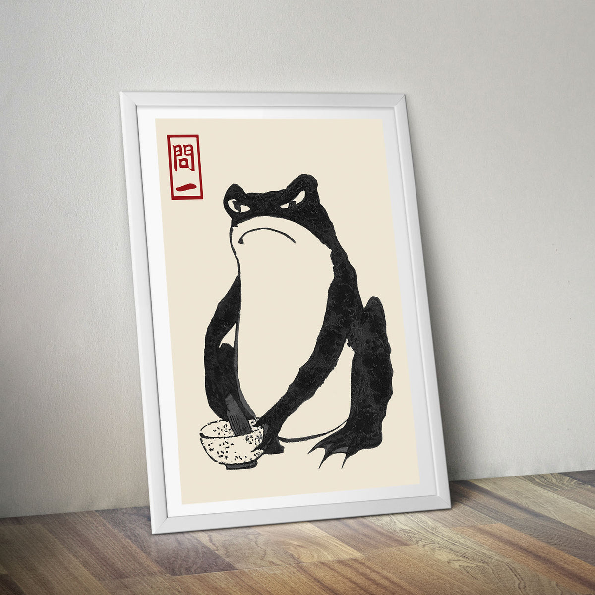 Flex Designs Poster Matsumoto Hoji's Frog Grumpy 5 x 7" Home Goods - Artist Artwork  Poster