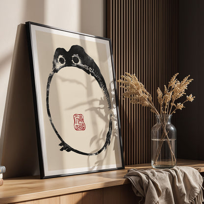 Flex Designs Poster Matsumoto Hoji's Frog Round 11 x 17" Home Goods - Artist Artwork  Poster