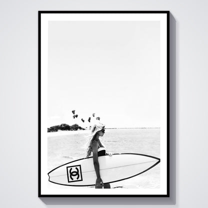 Flex Designs Poster Chanel Surfer White 5 x 7" Home Goods - Designer  Poster