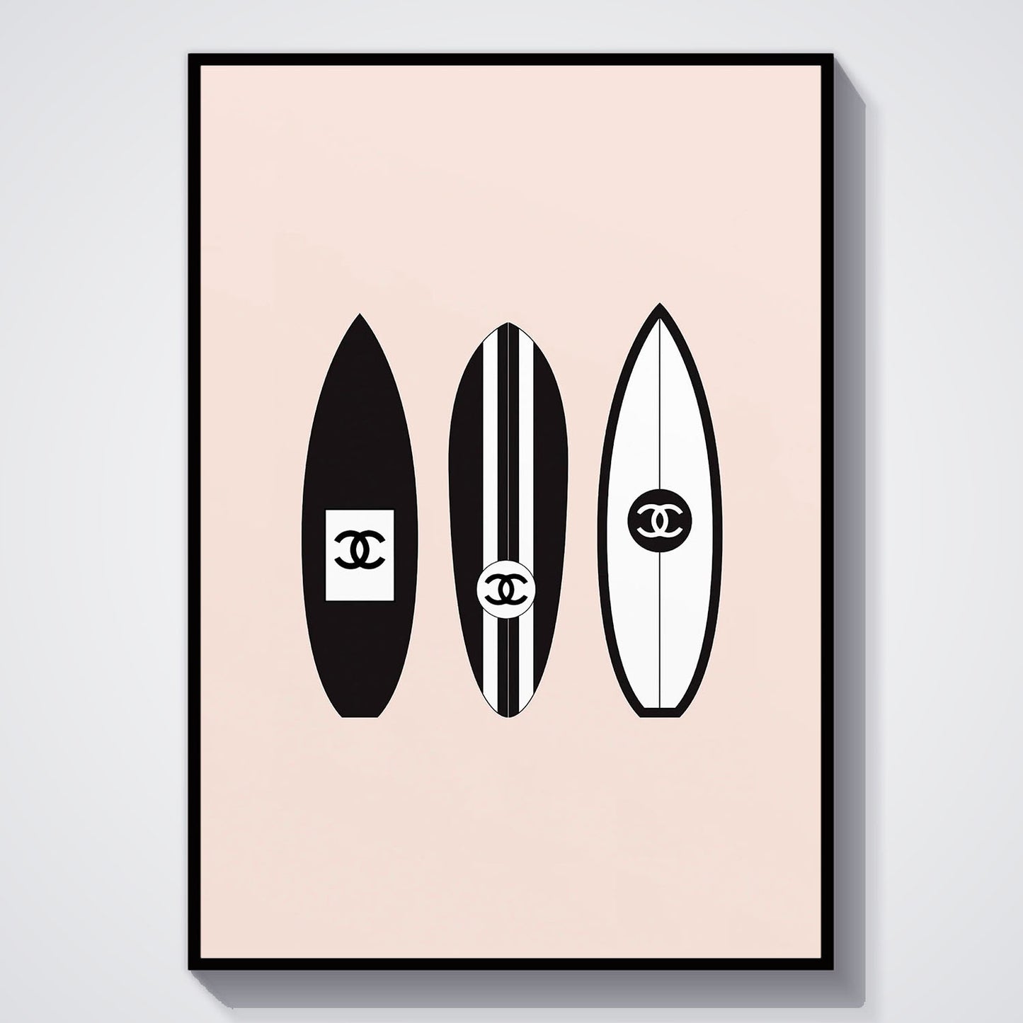 Flex Designs Poster Chanel Surfboard Trio 11 x 17" Home Goods - Designer  Poster
