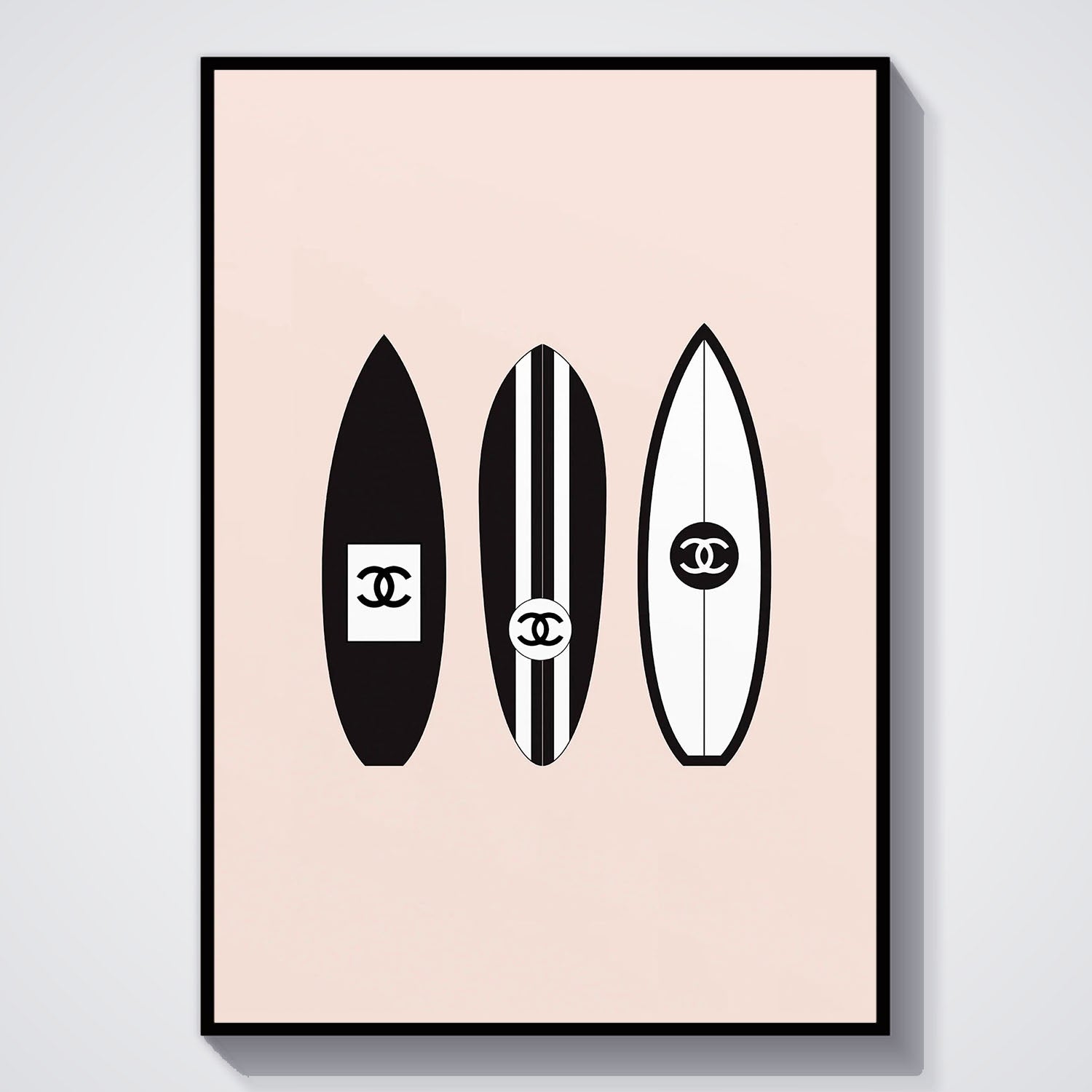 Flex Designs Poster Chanel Surfboard Trio 11 x 17" Home Goods - Designer  Poster