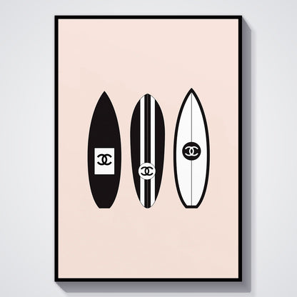 Flex Designs Poster Chanel Surfboard Trio 11 x 17" Home Goods - Designer  Poster