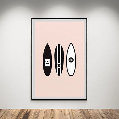 Flex Designs Poster Chanel Surfboard Trio 5 x 7" Home Goods - Designer  Poster