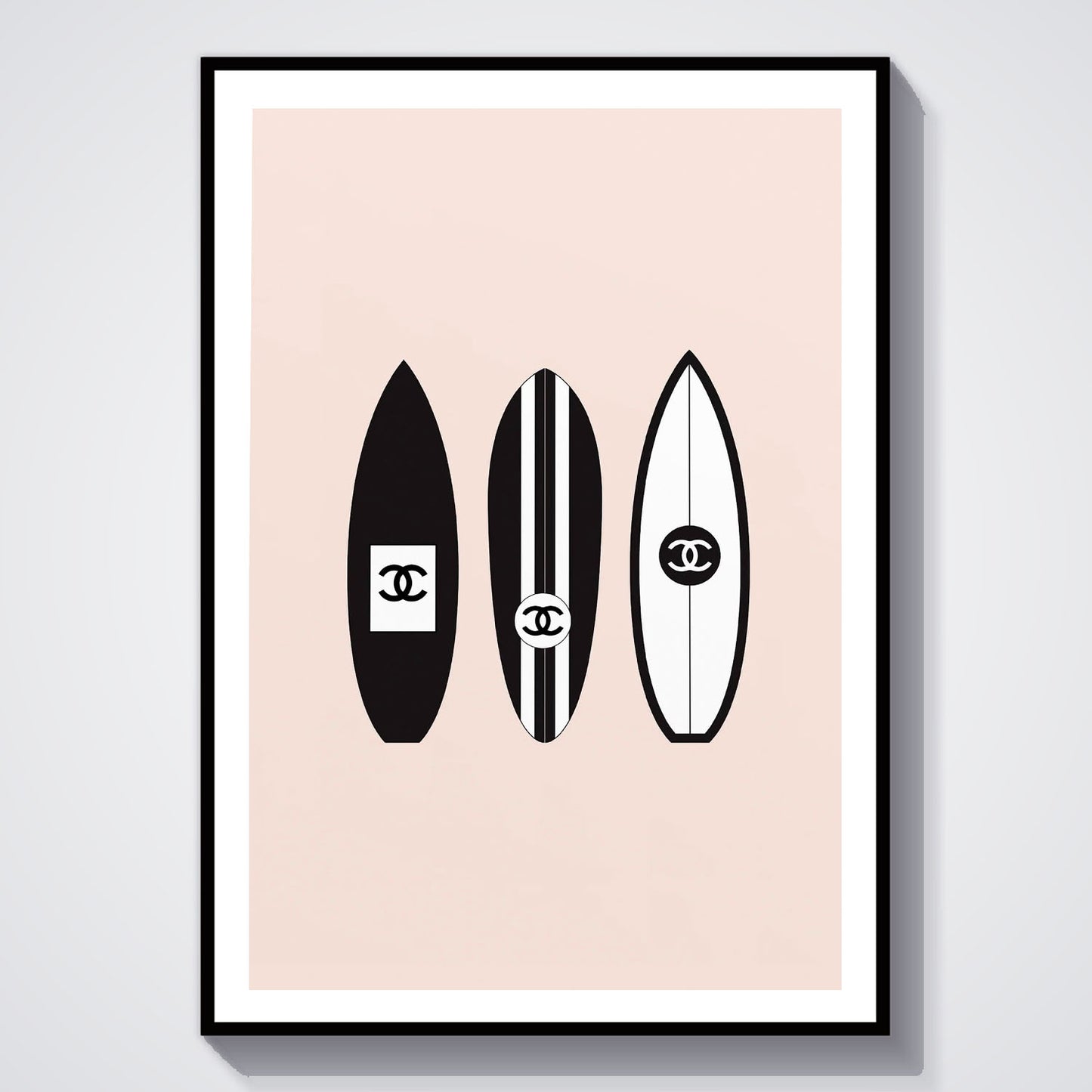 Flex Designs Poster Chanel Surfboard Trio 5 x 7" Home Goods - Designer  Poster