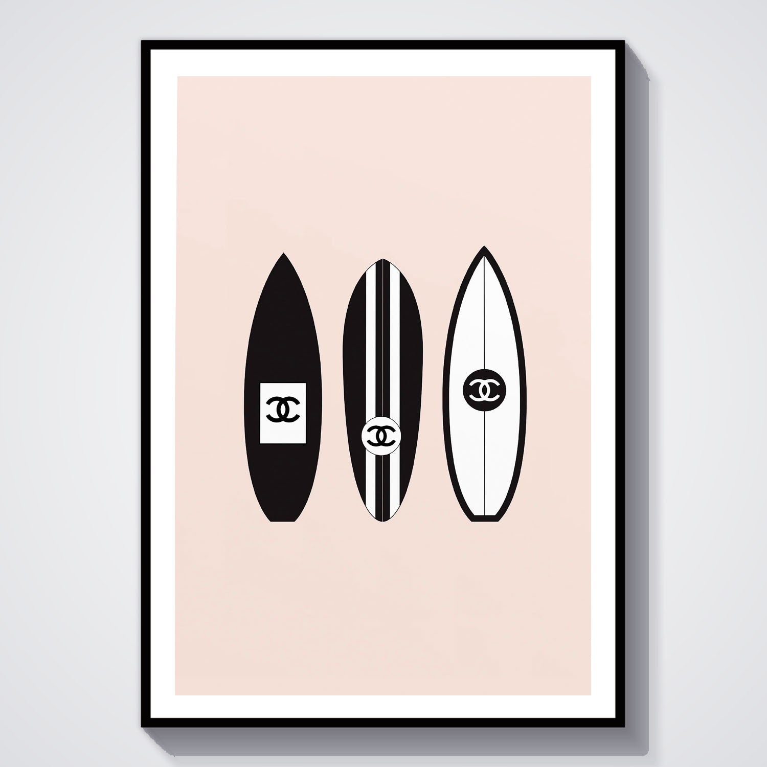 Flex Designs Poster Chanel Surfboard Trio 5 x 7" Home Goods - Designer  Poster