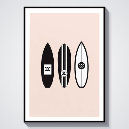 Flex Designs Poster Chanel Surfboard Trio 5 x 7" Home Goods - Designer  Poster