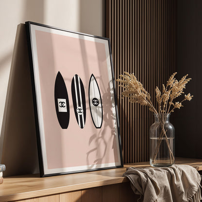 Flex Designs Poster Chanel Surfboard Trio 11 x 17" Home Goods - Designer  Poster