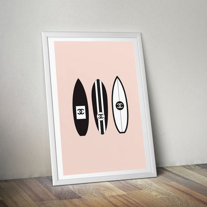 Flex Designs Poster Chanel Surfboard Trio 5 x 7" Home Goods - Designer  Poster