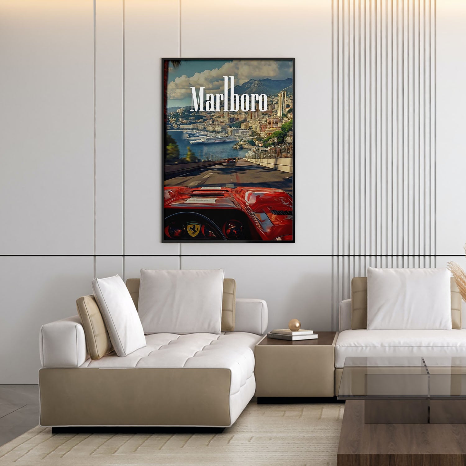 Flex Designs Poster Classic Ferrari Monaco 11 x 17" Home Goods - Sports  Poster