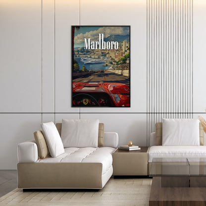 Flex Designs Poster Classic Ferrari Monaco 11 x 17" Home Goods - Sports  Poster