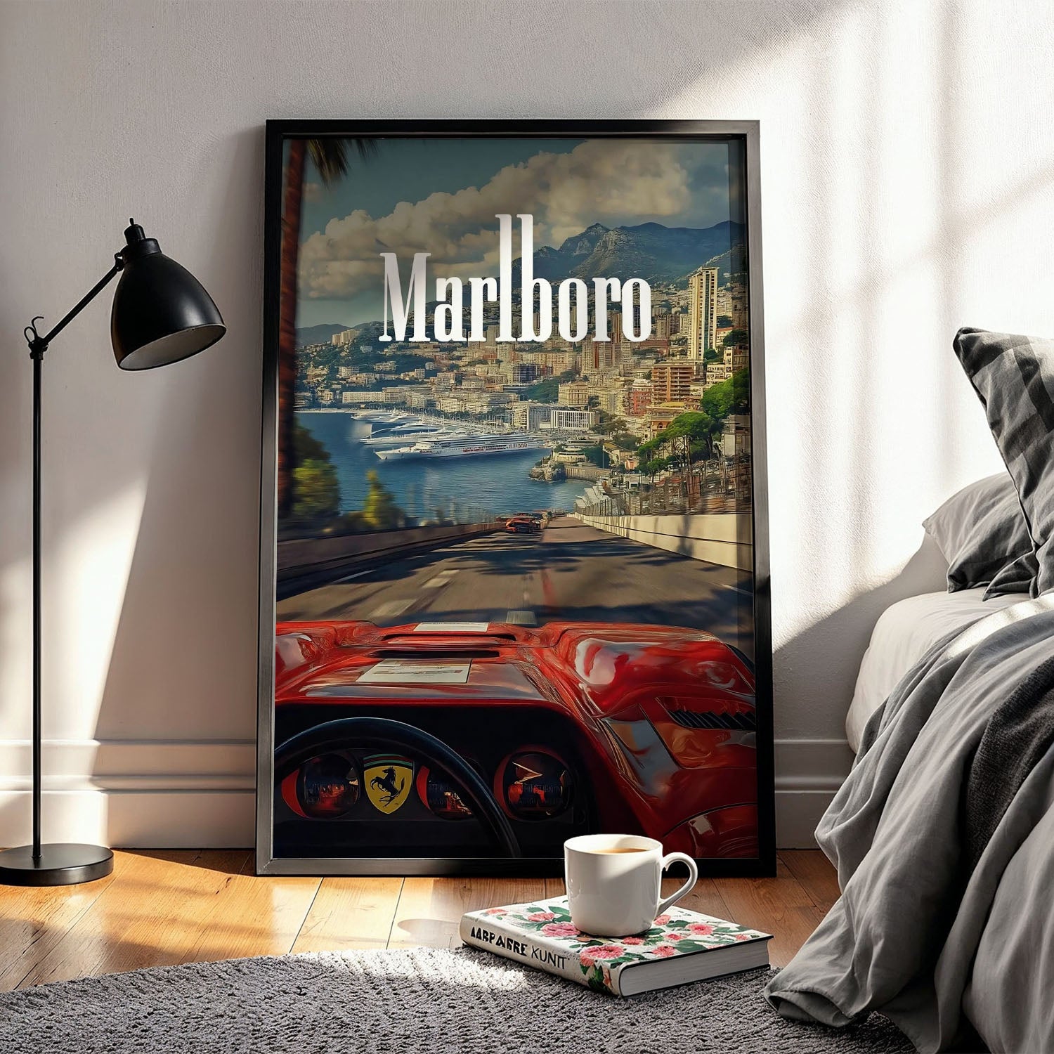 Flex Designs Poster Classic Ferrari Monaco 11 x 17" Home Goods - Sports  Poster