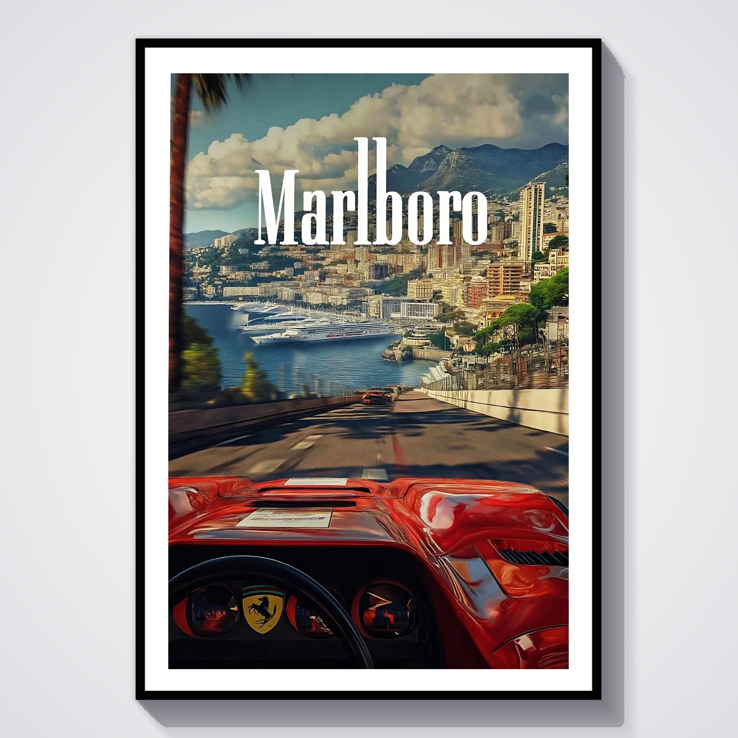 Flex Designs Poster Classic Ferrari Monaco 5 x 7" Home Goods - Sports  Poster