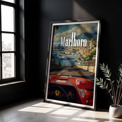 Flex Designs Poster Classic Ferrari Monaco 5 x 7" Home Goods - Sports  Poster