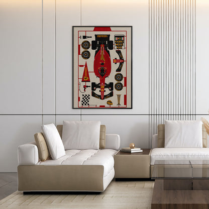 Flex Designs Poster Formula One Car 11 x 17" Home Goods - Sports  Poster