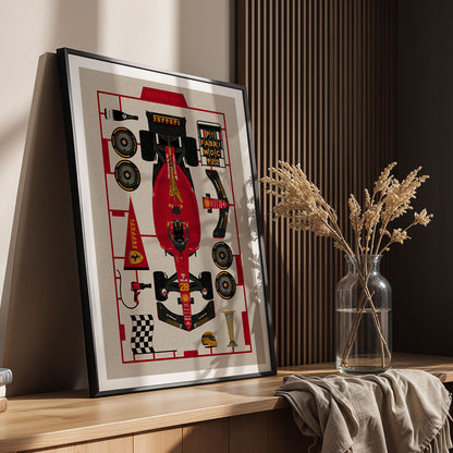 Flex Designs Poster Formula One Car 11 x 17" Home Goods - Sports  Poster