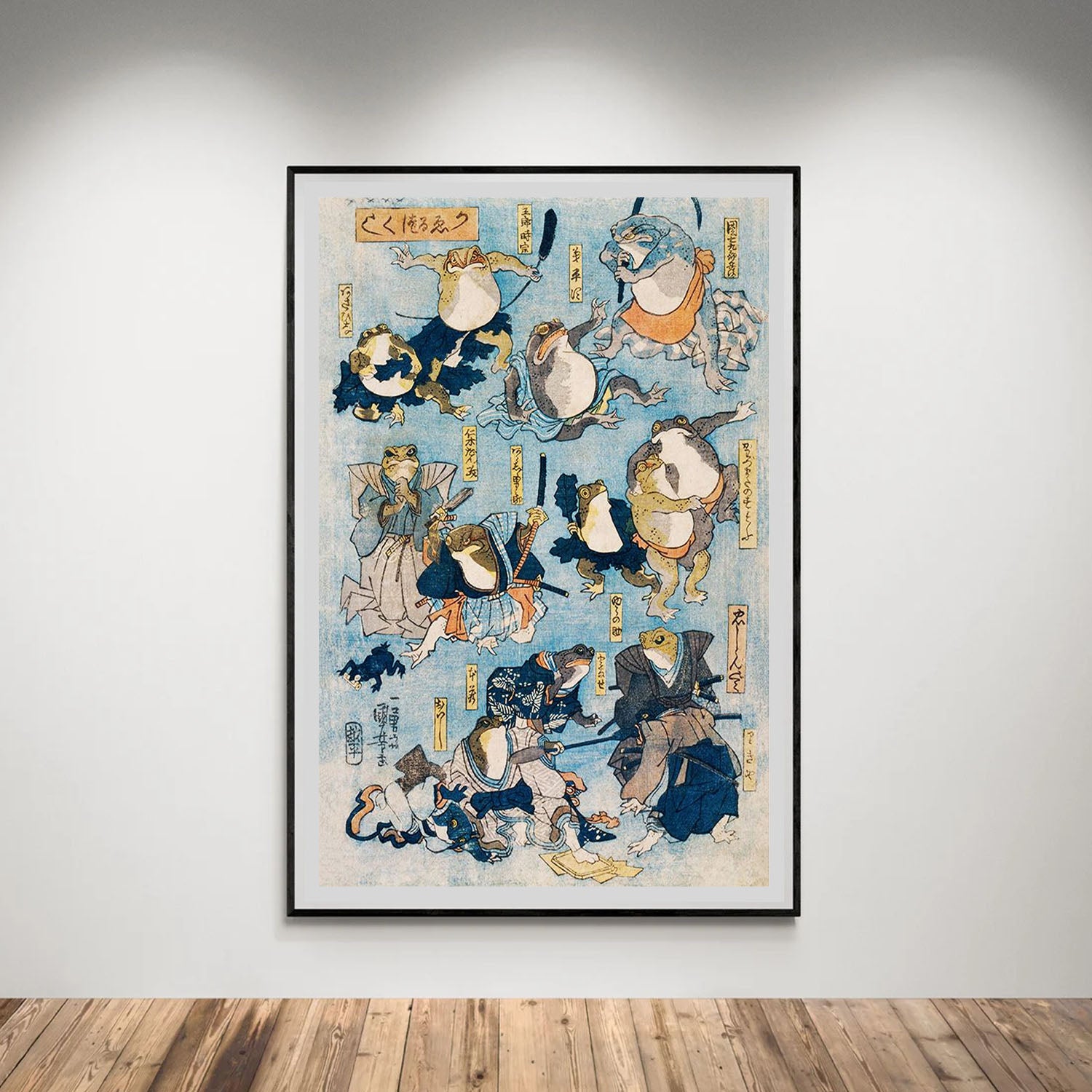 Flex Designs Poster Samurai Frogs by Utagawa Kuniyoshi 5 x 7" Home Goods - Artist Artwork  Poster