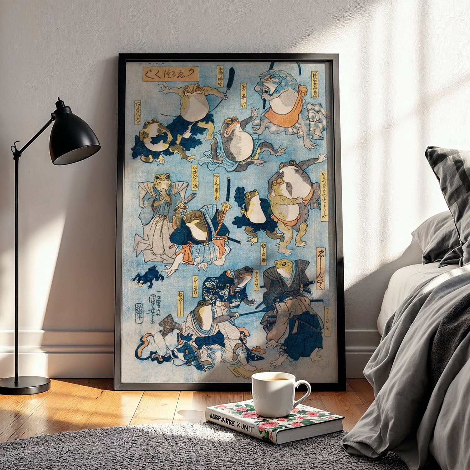 Flex Designs Poster Samurai Frogs by Utagawa Kuniyoshi 11 x 17" Home Goods - Artist Artwork  Poster