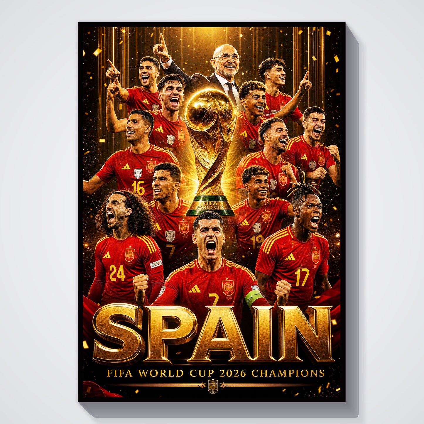 Flex Designs Poster Spain FIFA World Champions 2026 11 x 17" Home Goods - Sports  Poster