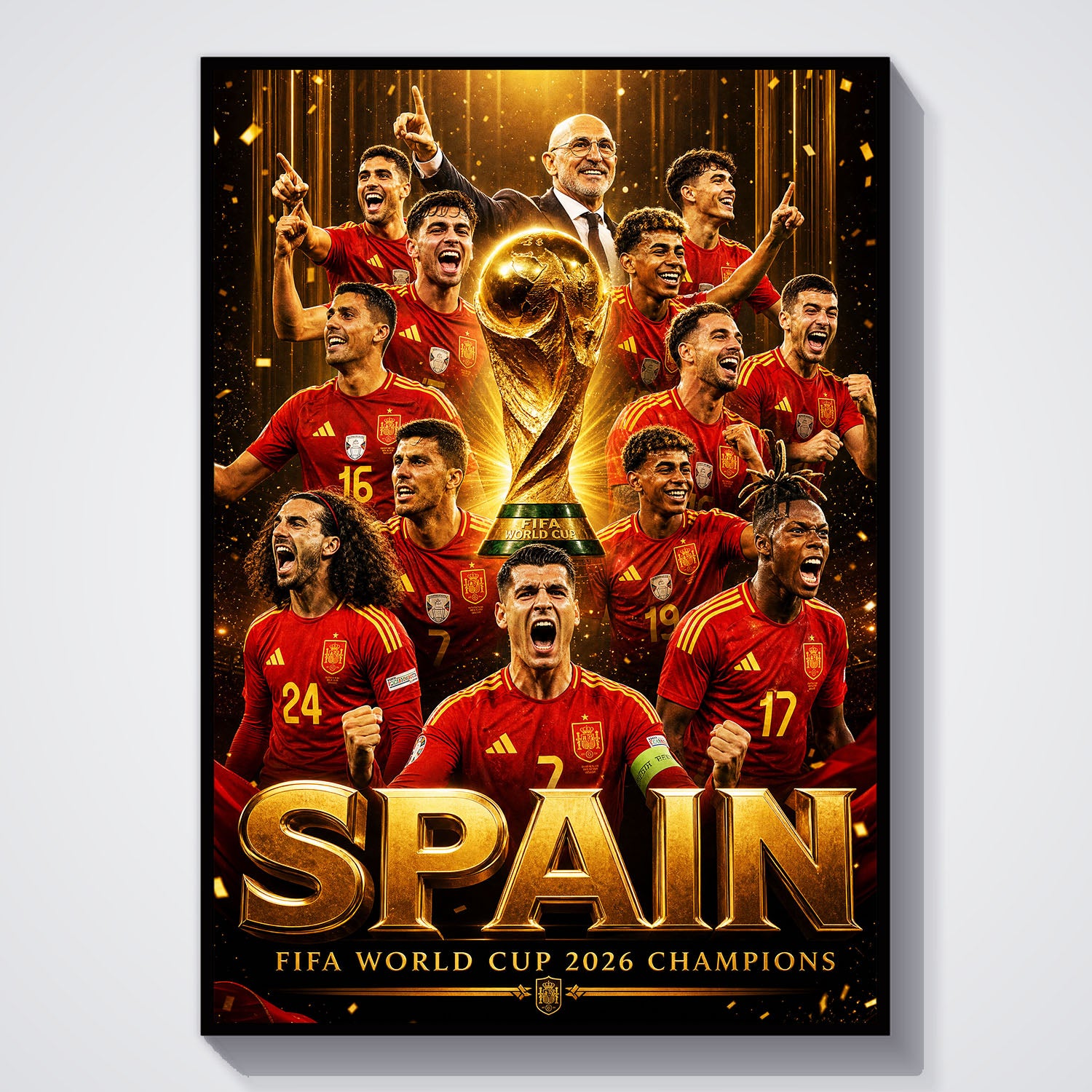 Flex Designs Poster Spain FIFA World Champions 2026 11 x 17" Home Goods - Sports  Poster
