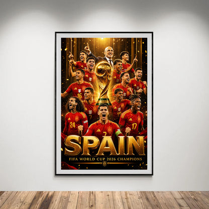 Flex Designs Poster Spain FIFA World Champions 2026 5 x 7" Home Goods - Sports  Poster