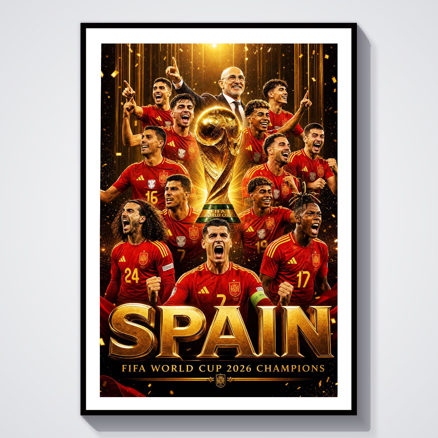 Flex Designs Poster Spain FIFA World Champions 2026 5 x 7" Home Goods - Sports  Poster