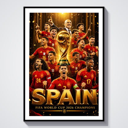 Flex Designs Poster Spain FIFA World Champions 2026 5 x 7" Home Goods - Sports  Poster