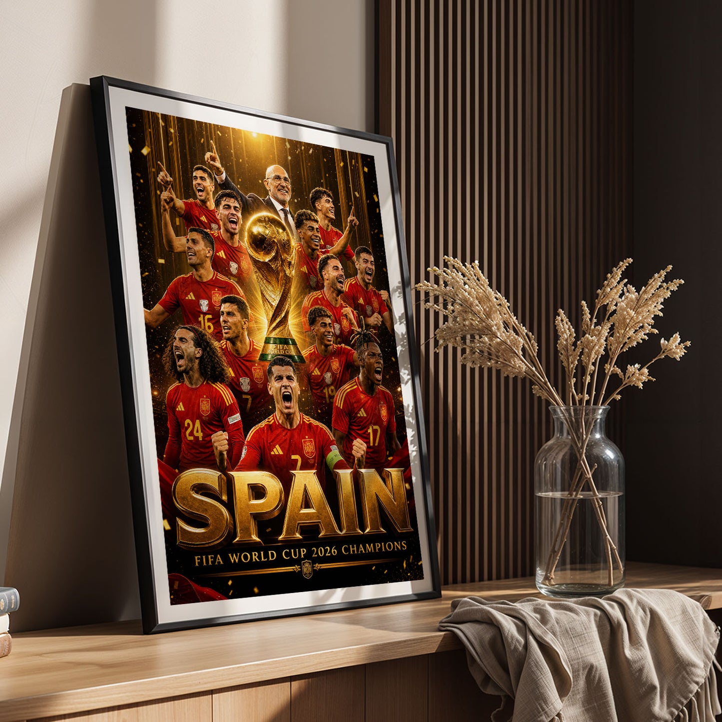 Flex Designs Poster Spain FIFA World Champions 2026 11 x 17" Home Goods - Sports  Poster