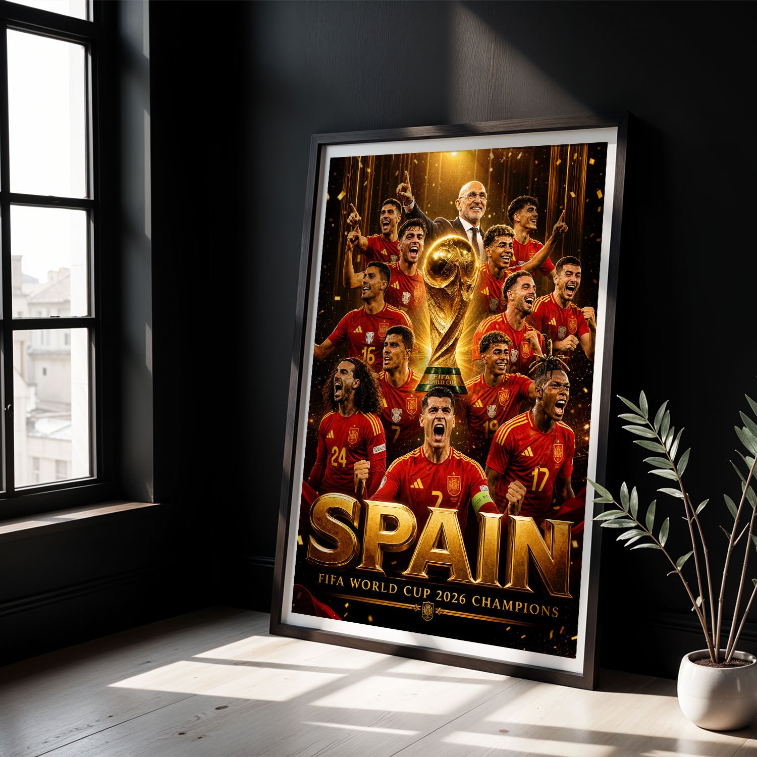 Flex Designs Poster Spain FIFA World Champions 2026 5 x 7" Home Goods - Sports  Poster