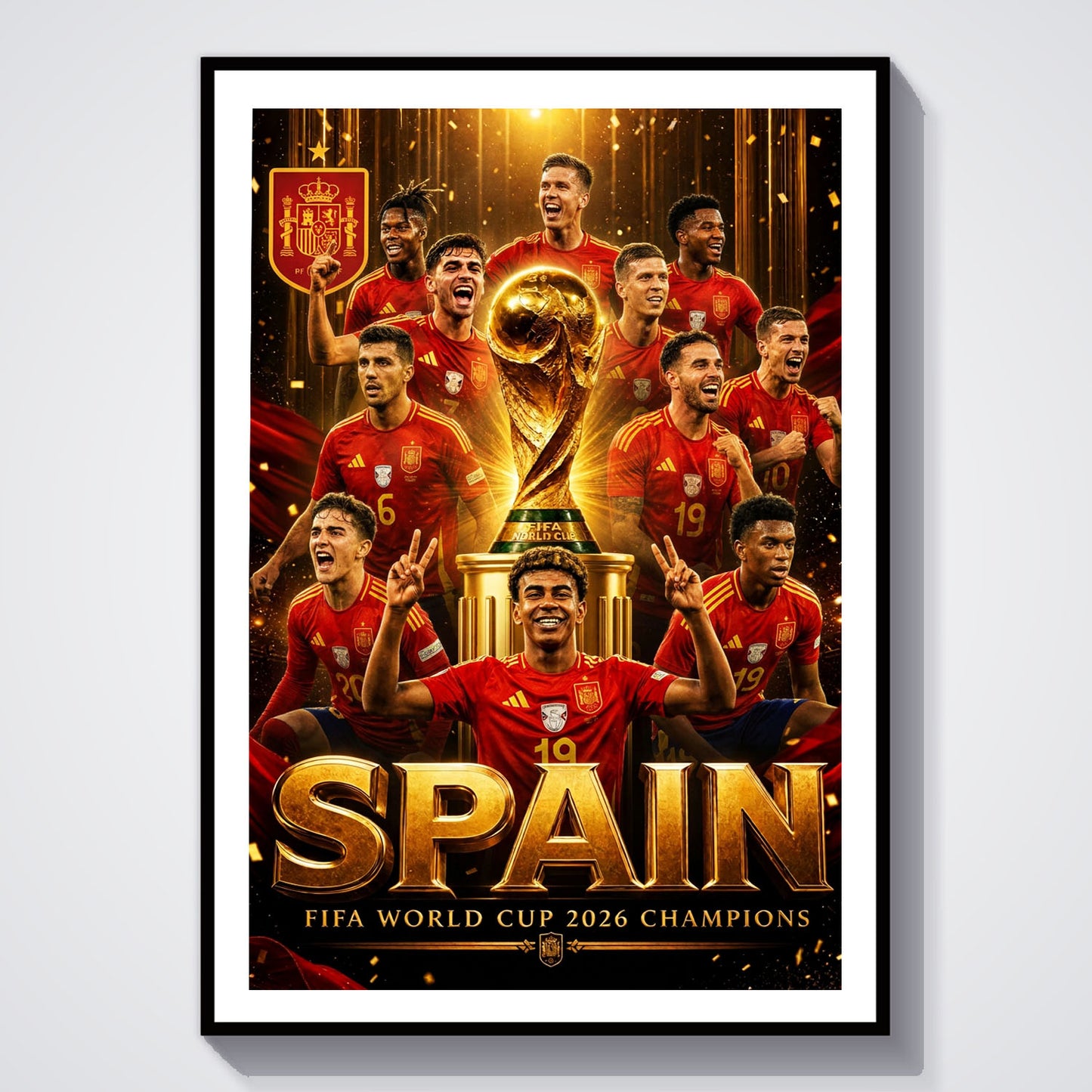 Flex Designs Poster Lamine Yamal Spain FIFA Champions 2026 5 x 7" Home Goods - Sports  Poster