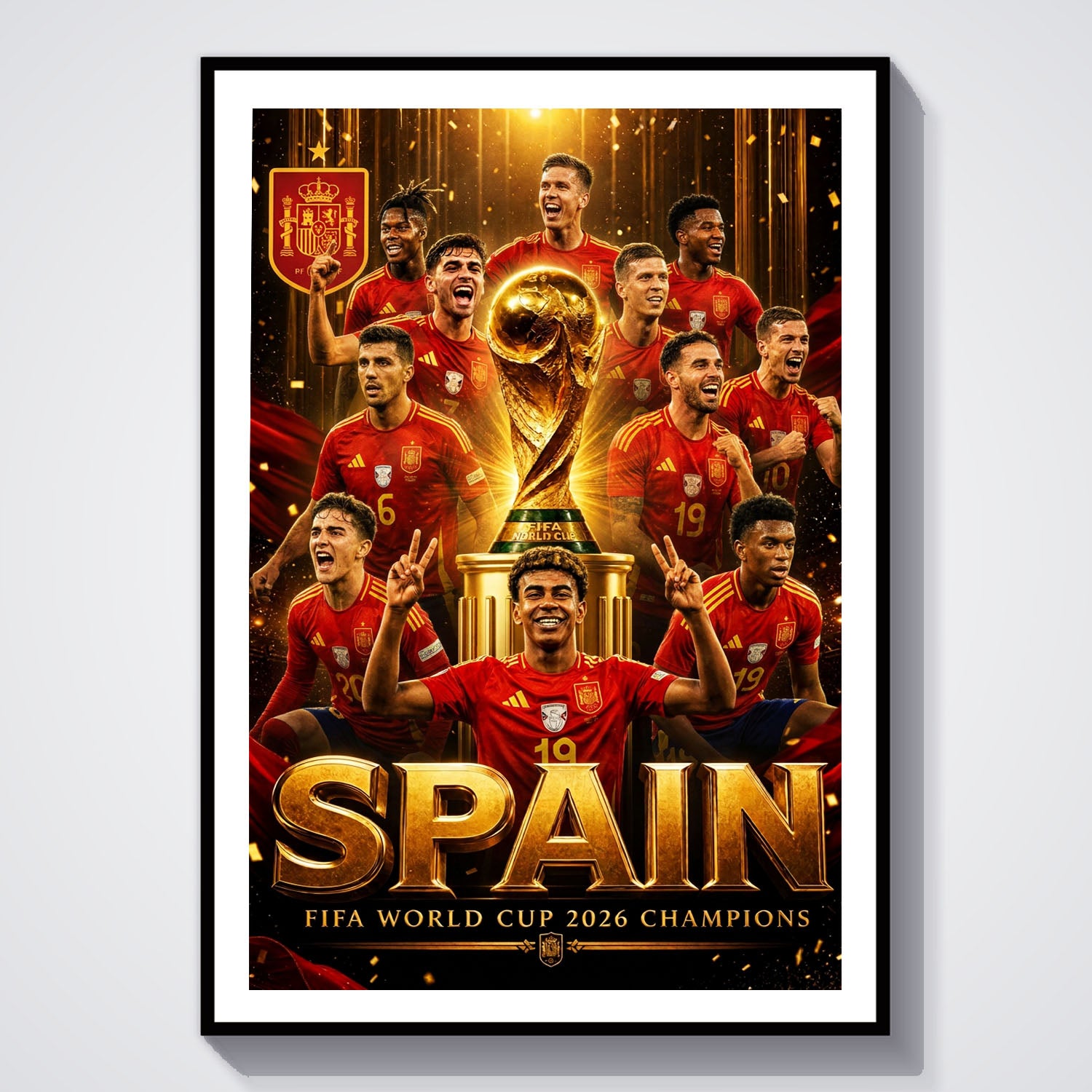 Flex Designs Poster Lamine Yamal Spain FIFA Champions 2026 5 x 7" Home Goods - Sports  Poster