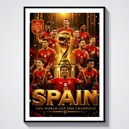 Flex Designs Poster Lamine Yamal Spain FIFA Champions 2026 5 x 7" Home Goods - Sports  Poster