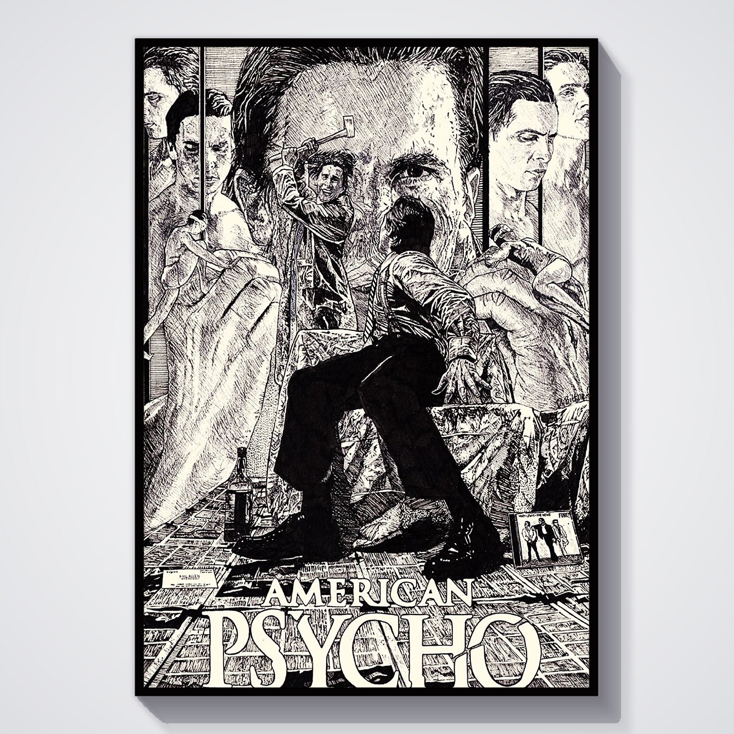 Flex Designs Poster American Psycho Cartoon 11 x 17" Home Goods - Movie 2000 Movie Poster