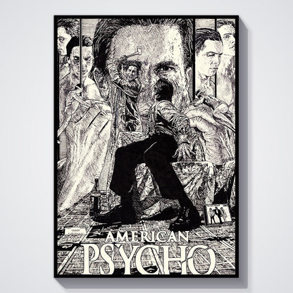 Flex Designs Poster American Psycho Cartoon 11 x 17" Home Goods - Movie 2000 Movie Poster